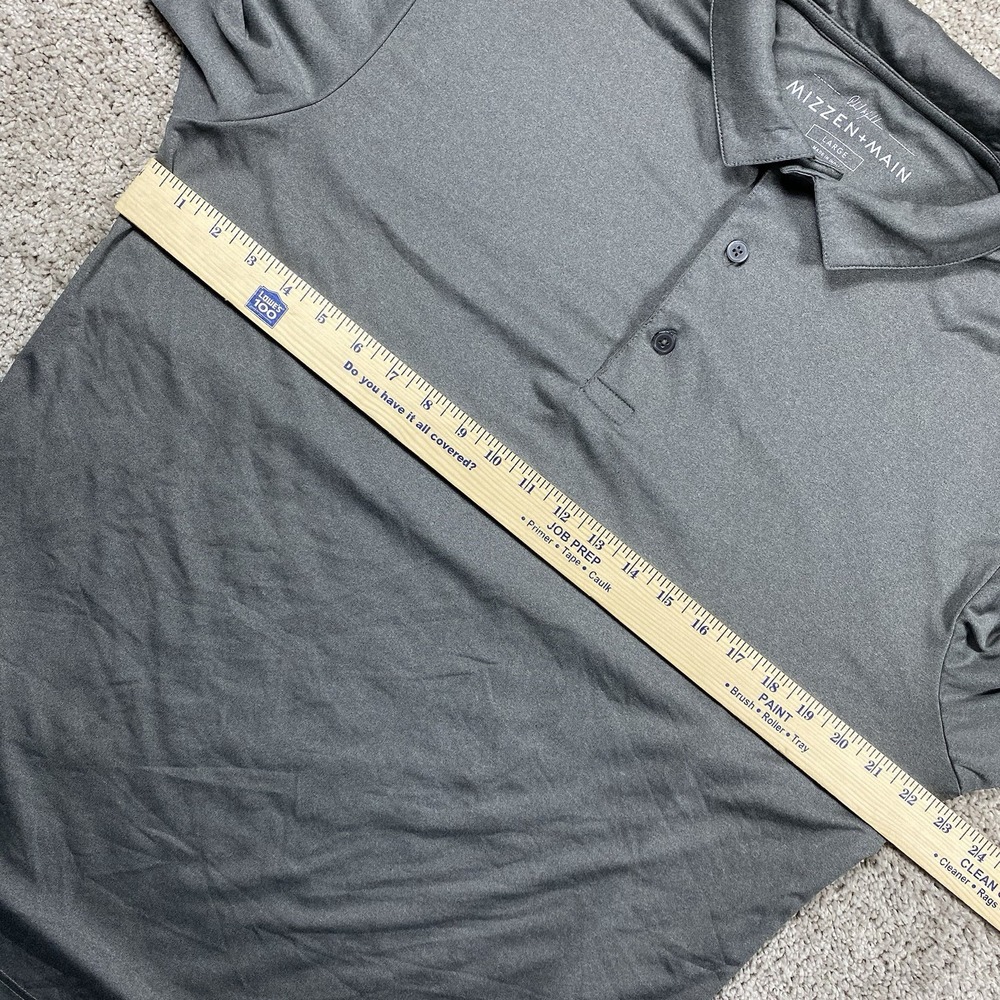 Mizzen + Main Phil Mickelson Mens‎ Large Gray Short Golf Polo Shirt Stretch - Picture 5 of 8